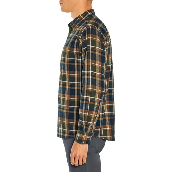 EDDIE BAUER Men's Bristol Flannel Plaid Long Sleeve Shirt Size L In Rosin Loden - Picture 3 of 10